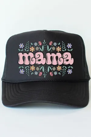 Floral Bubble Mama Otto Black Foam Front Trucker Hat