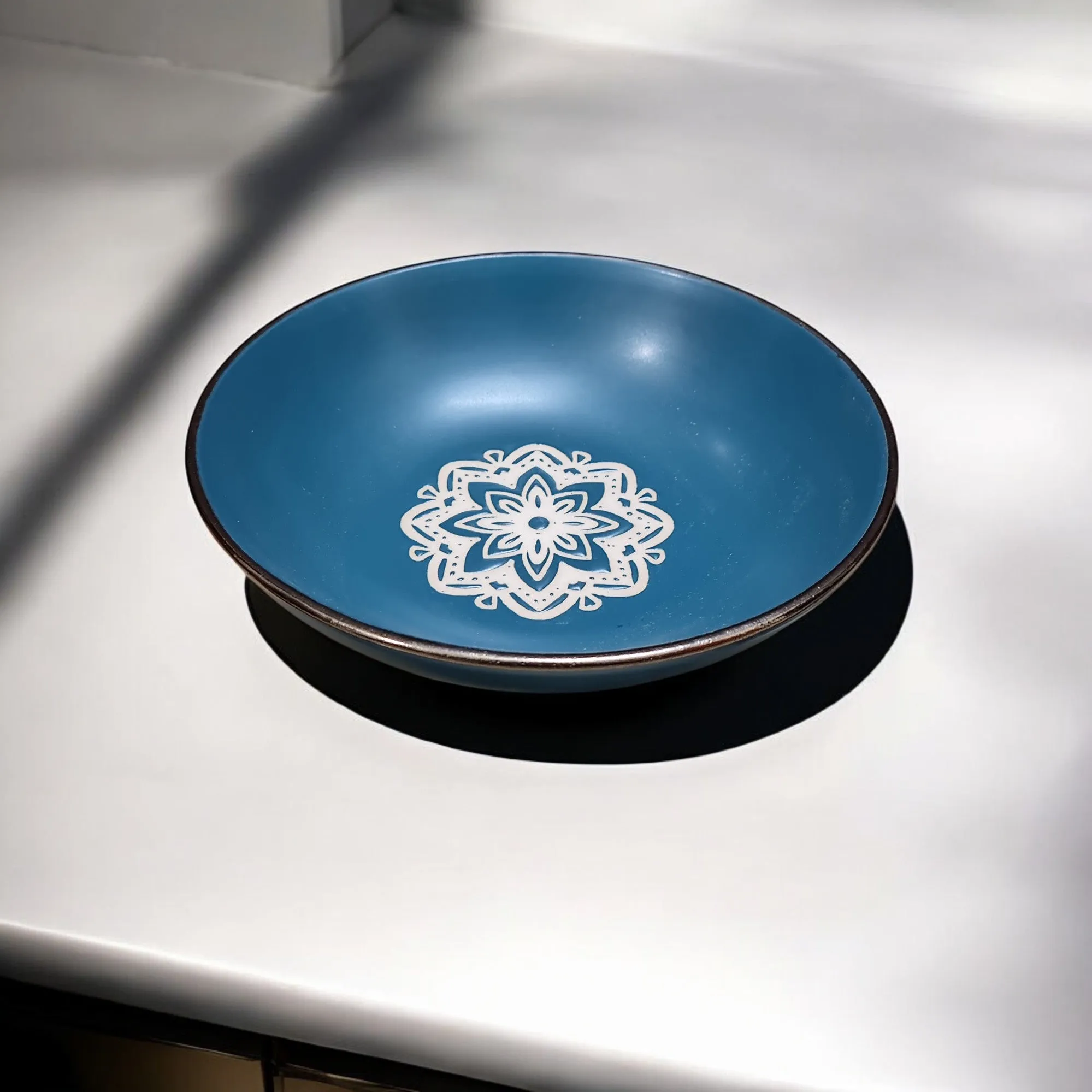 Floral Elegance Handcrafted Ceramic Bowl