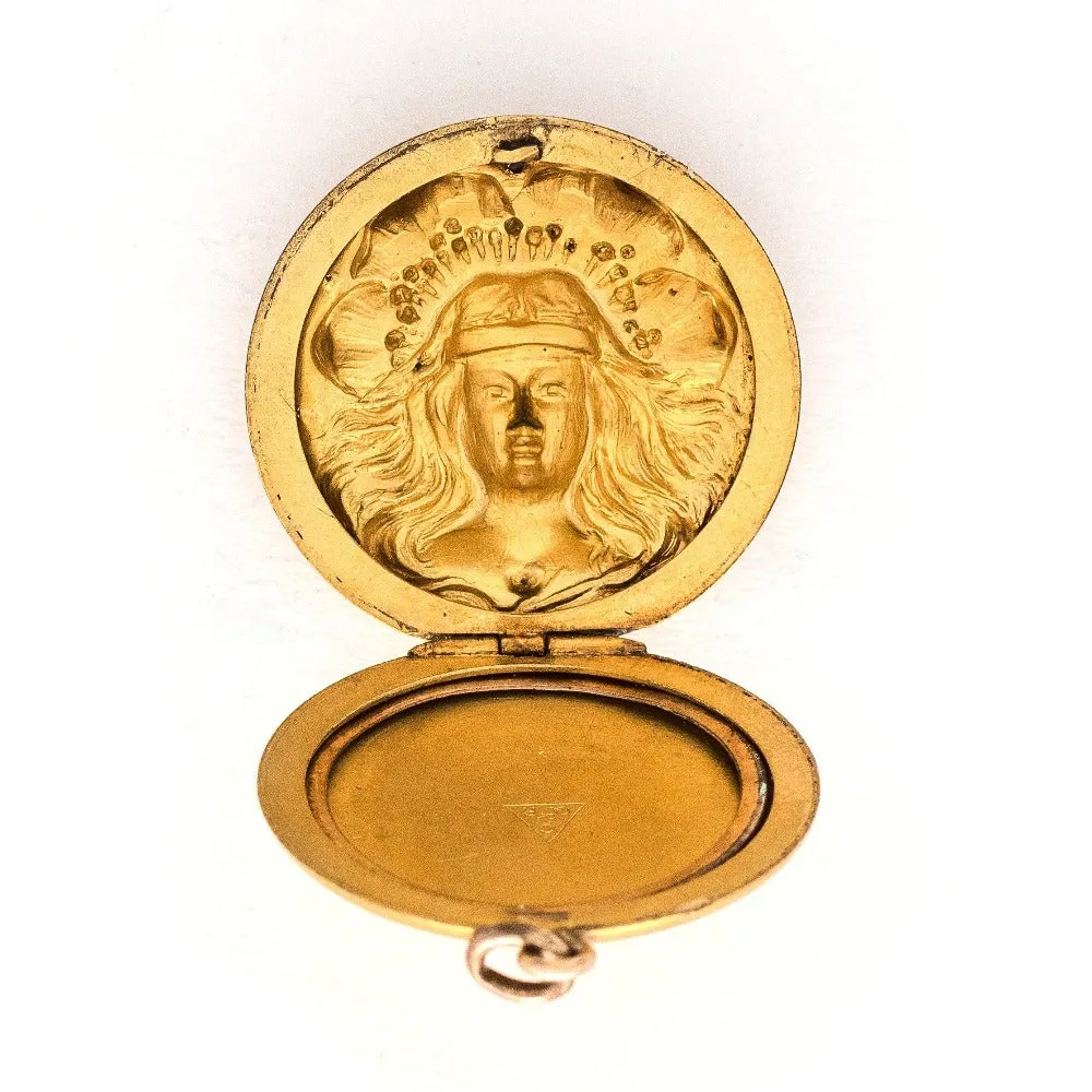 Flower Goddess Antique Locket