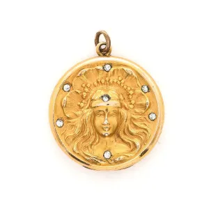 Flower Goddess Antique Locket