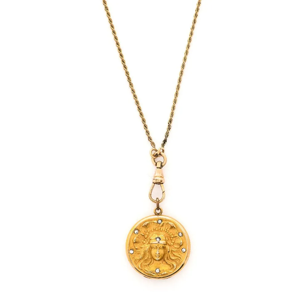 Flower Goddess Antique Locket
