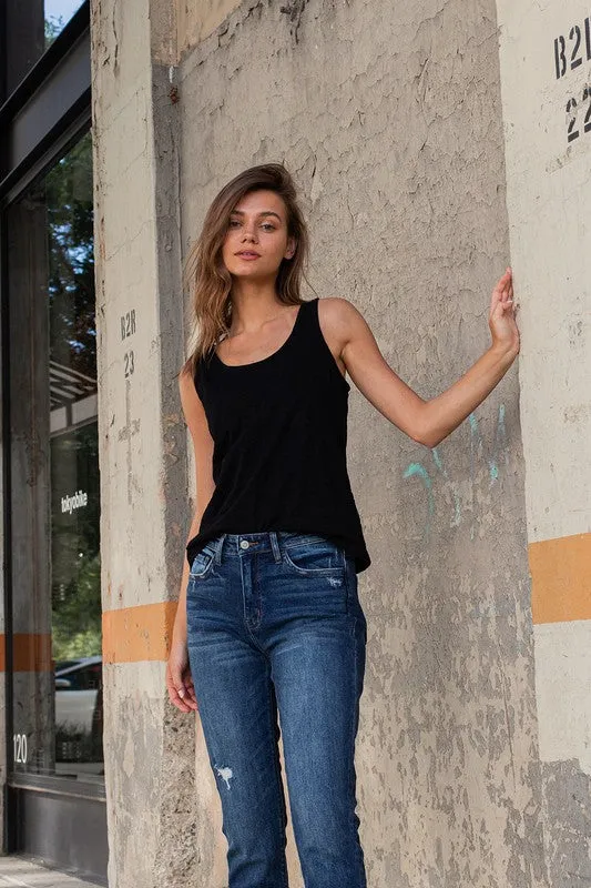 Flying Monkey Cuffed Stretch Boyfriend Jeans