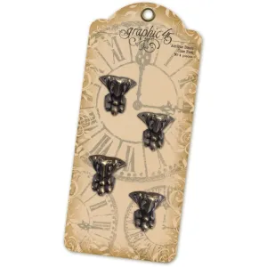 G45 Staples - Antique Brass - Decorative Claw Feet