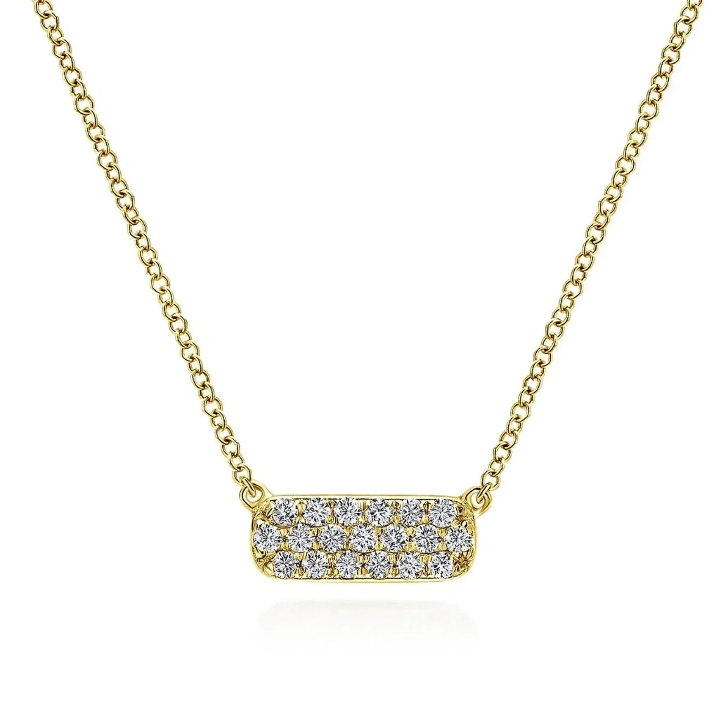 Gabriel & Co. Rectangular Pave Diamond Bar Fashion Necklace