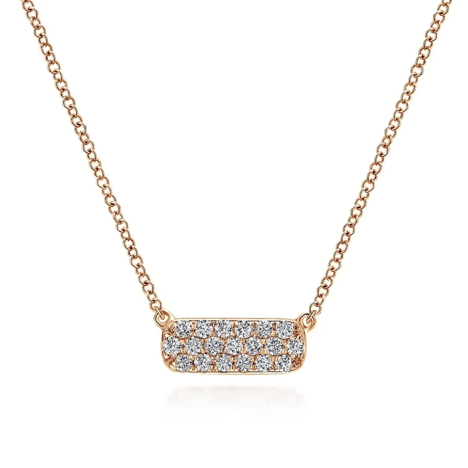 Gabriel & Co. Rectangular Pave Diamond Bar Fashion Necklace