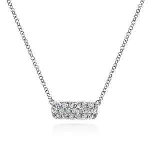 Gabriel & Co. Rectangular Pave Diamond Bar Fashion Necklace