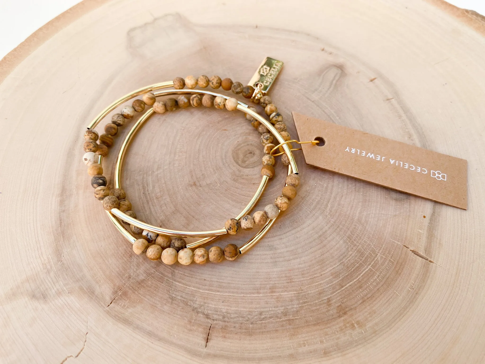 Gemstone Horizon Triple Wrap Bracelet
