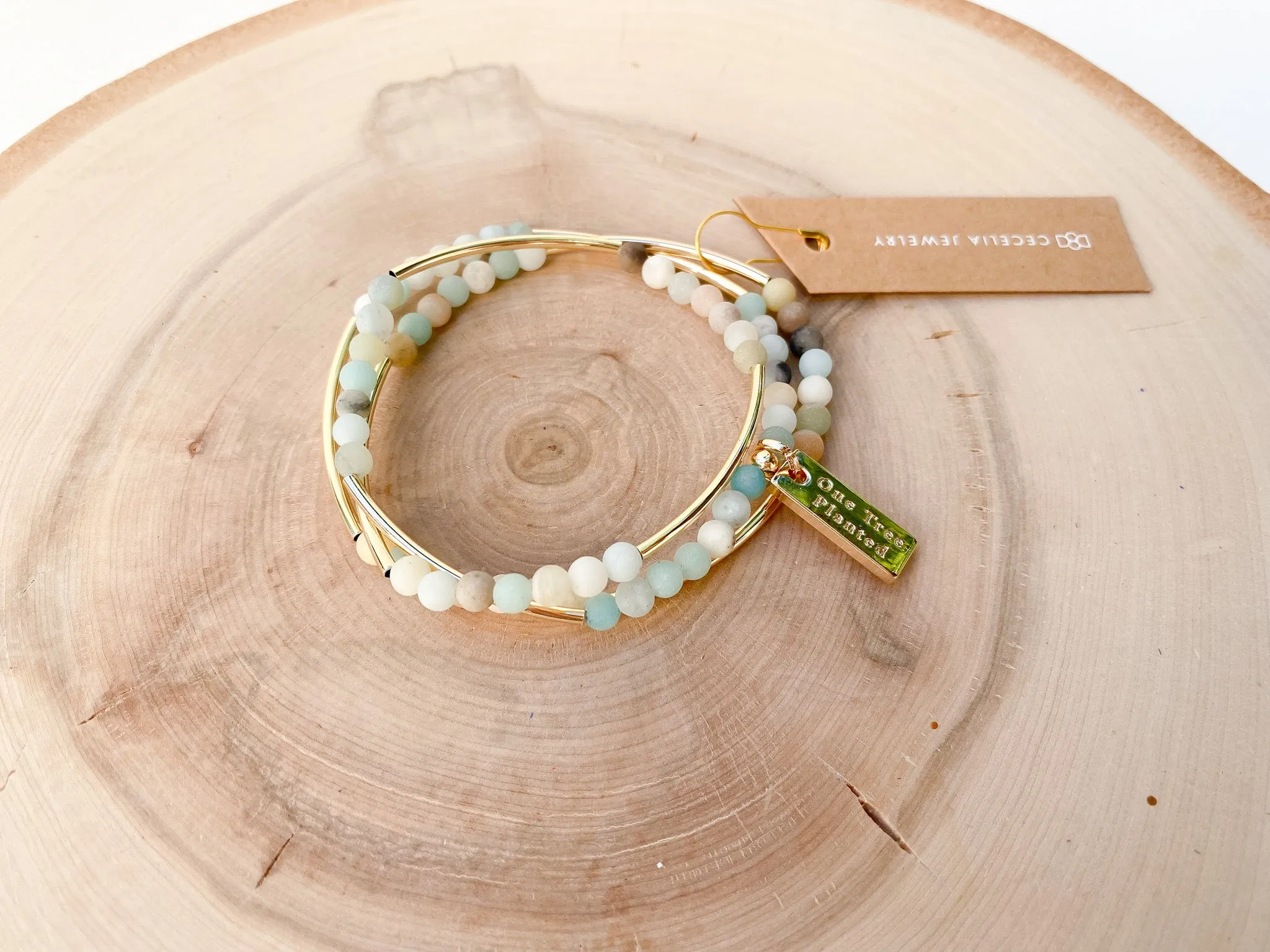 Gemstone Horizon Triple Wrap Bracelet