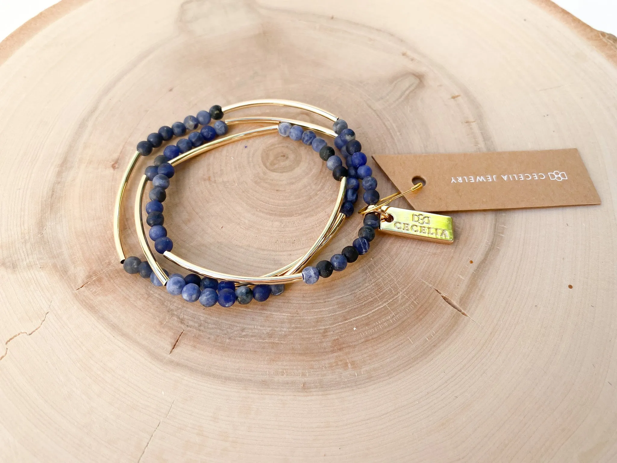 Gemstone Horizon Triple Wrap Bracelet