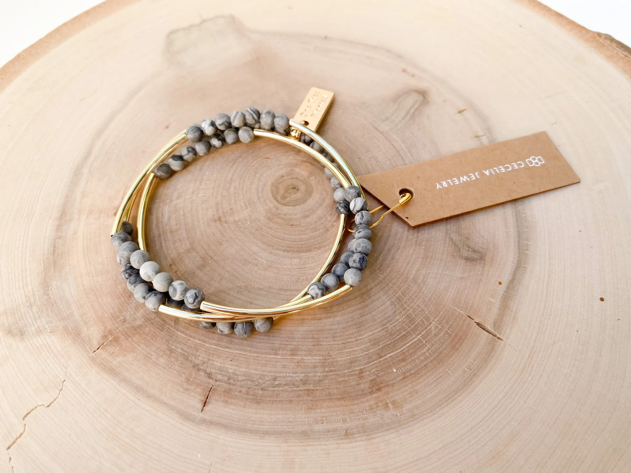 Gemstone Horizon Triple Wrap Bracelet