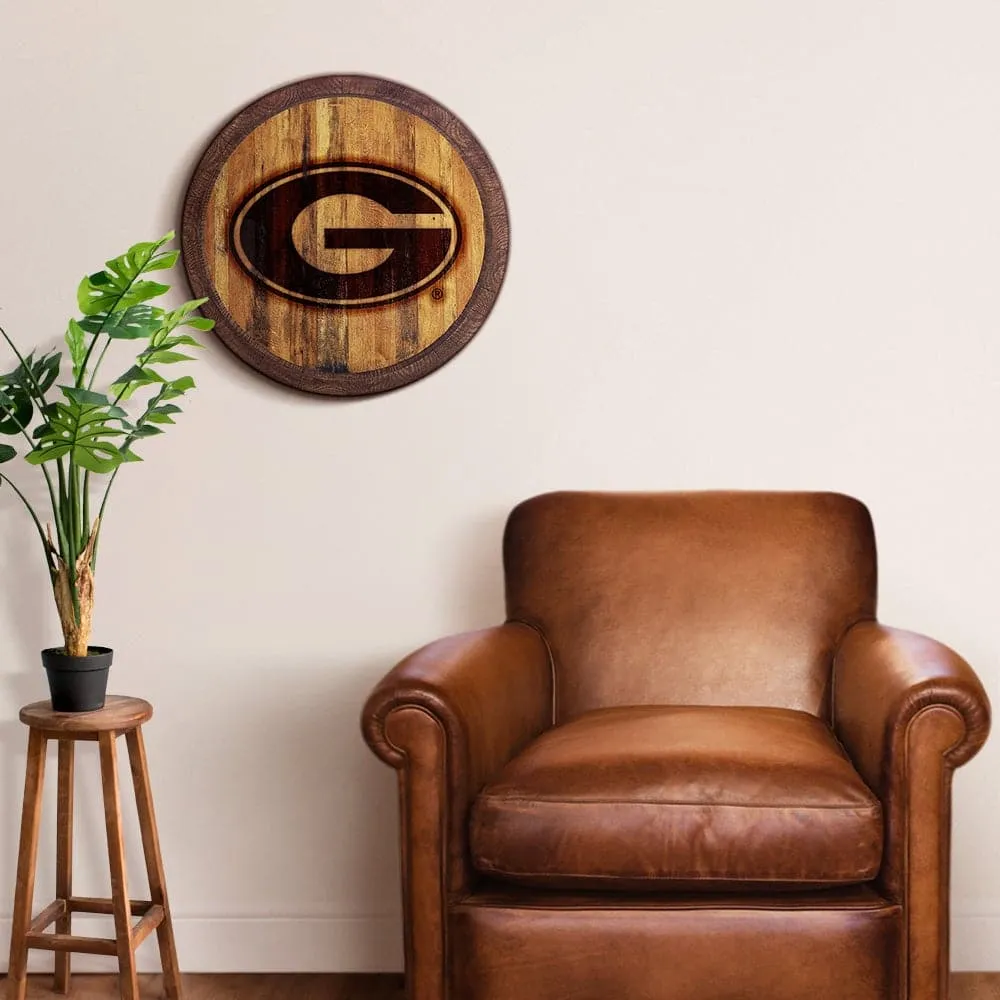 Georgia Bulldogs: Branded "Faux" Barrel Top Sign