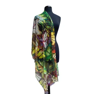 GISELLE Long and Wide Sheer Shawl Stole Wrap Cover