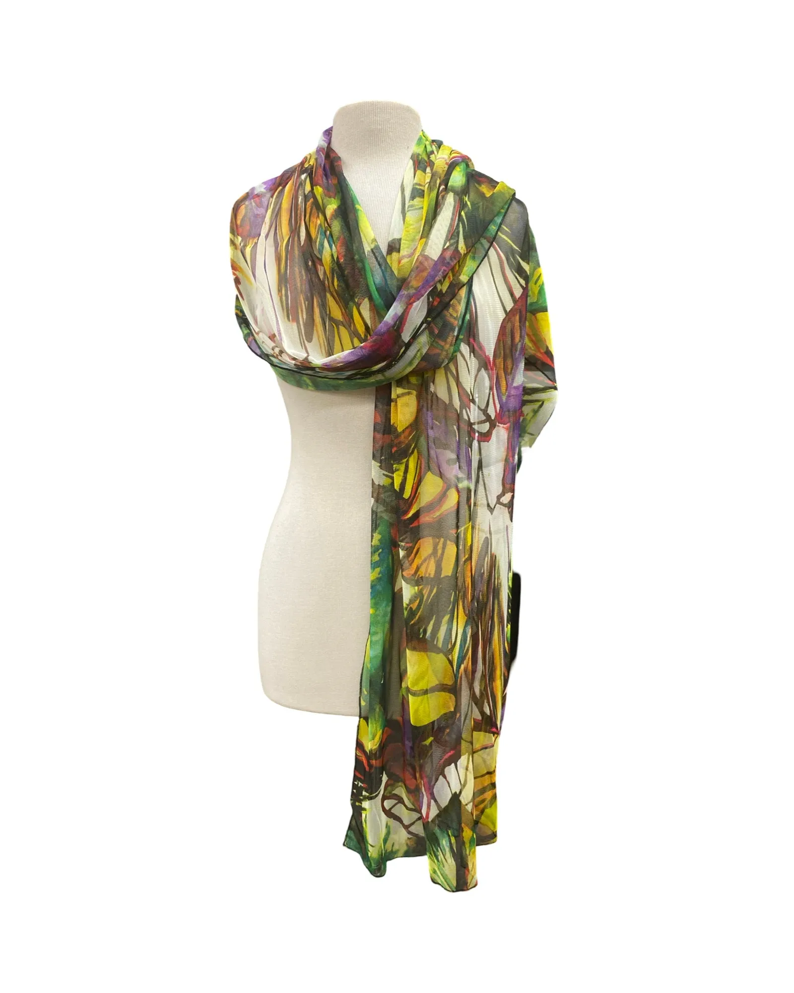 GISELLE Long and Wide Sheer Shawl Stole Wrap Cover
