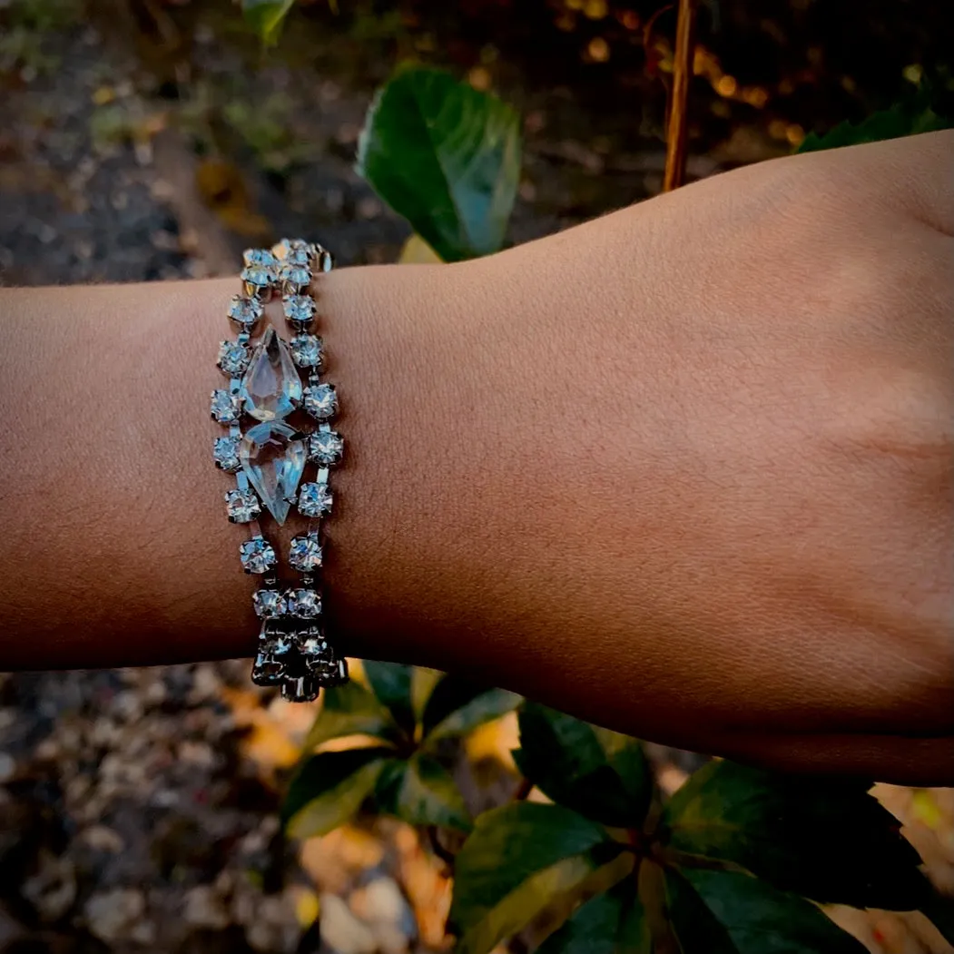 Glittering Mid Century Glamour Rhinestone Bracelet