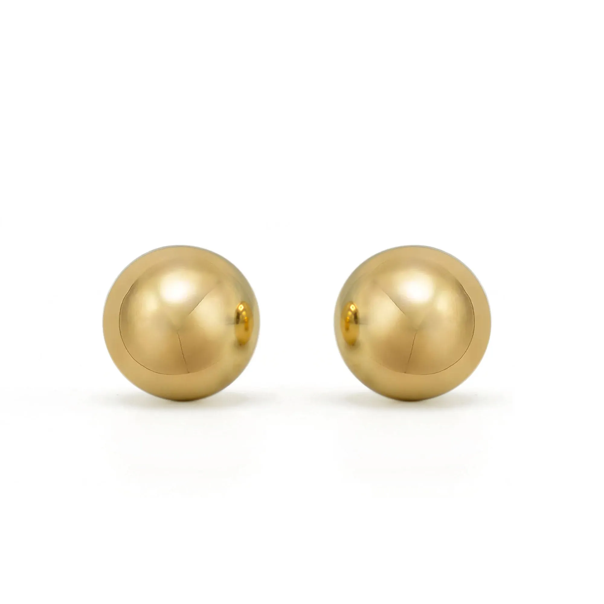 Gold 6mm ball stud Earrings#HNE90894-6MMGD(LF4)