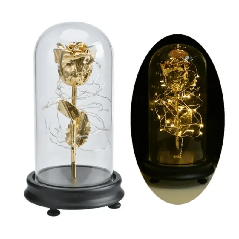 Gold Dipped Rose Dome – The Timeless Gift of Elegance