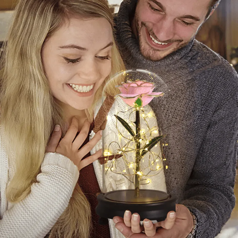 Gold Dipped Rose Dome – The Timeless Gift of Elegance