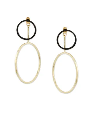 Gold Metal Geometrical Drop Crystal Earrings
