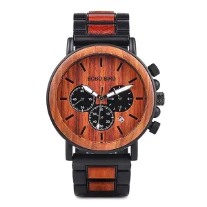 Gold Watch Men Luxury Brand Wooden