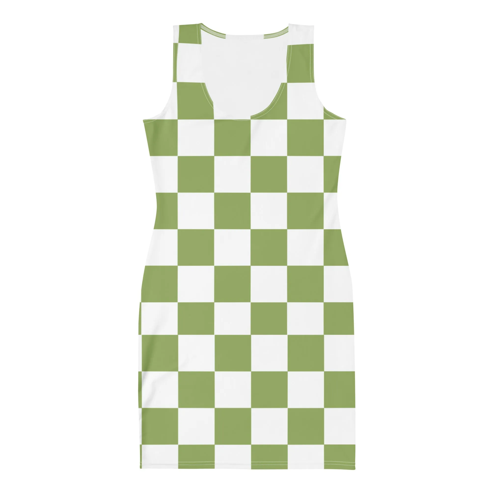 Green Chess Pattern - Inspired By Zendaya - Sustainably Made Bodycon dress