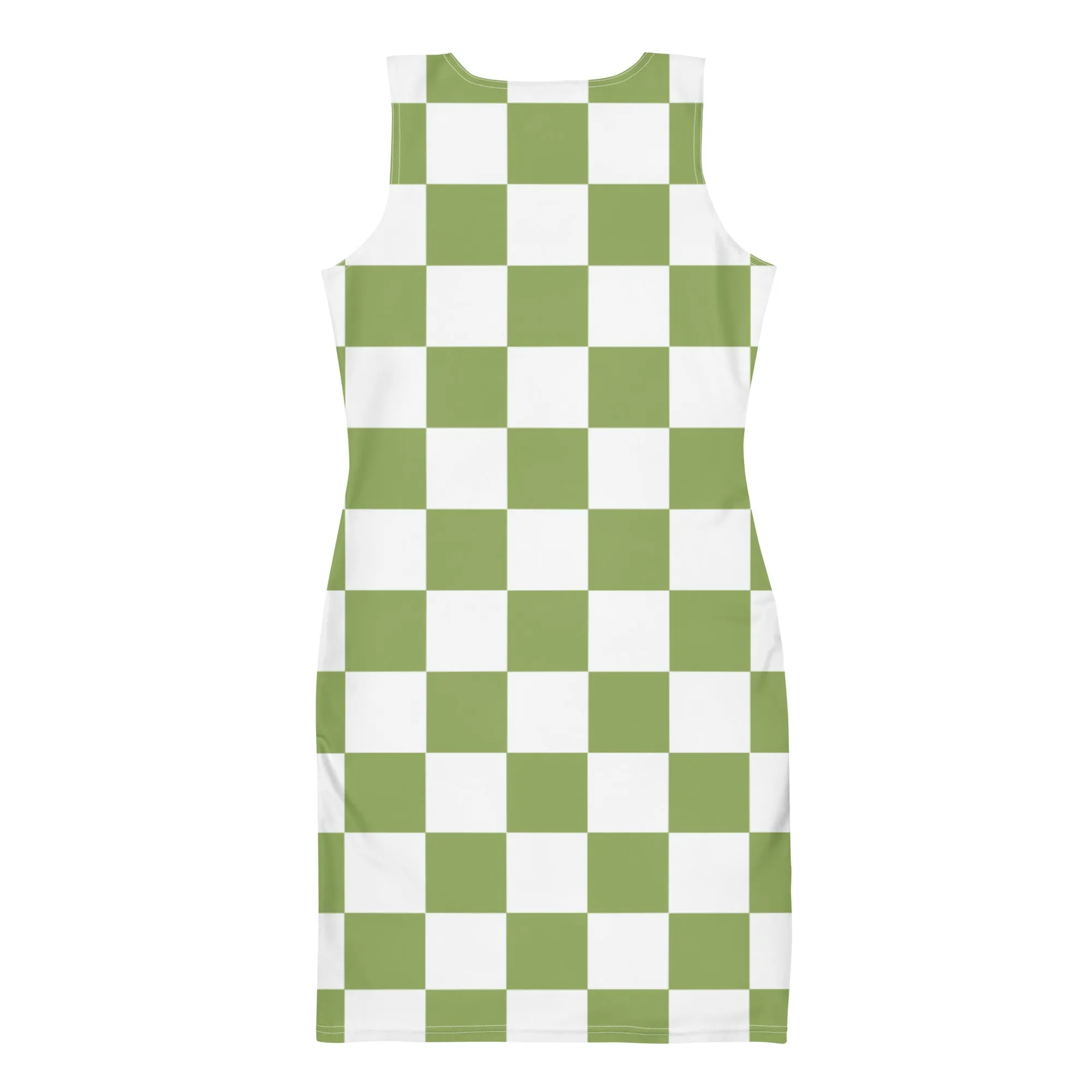 Green Chess Pattern - Inspired By Zendaya - Sustainably Made Bodycon dress