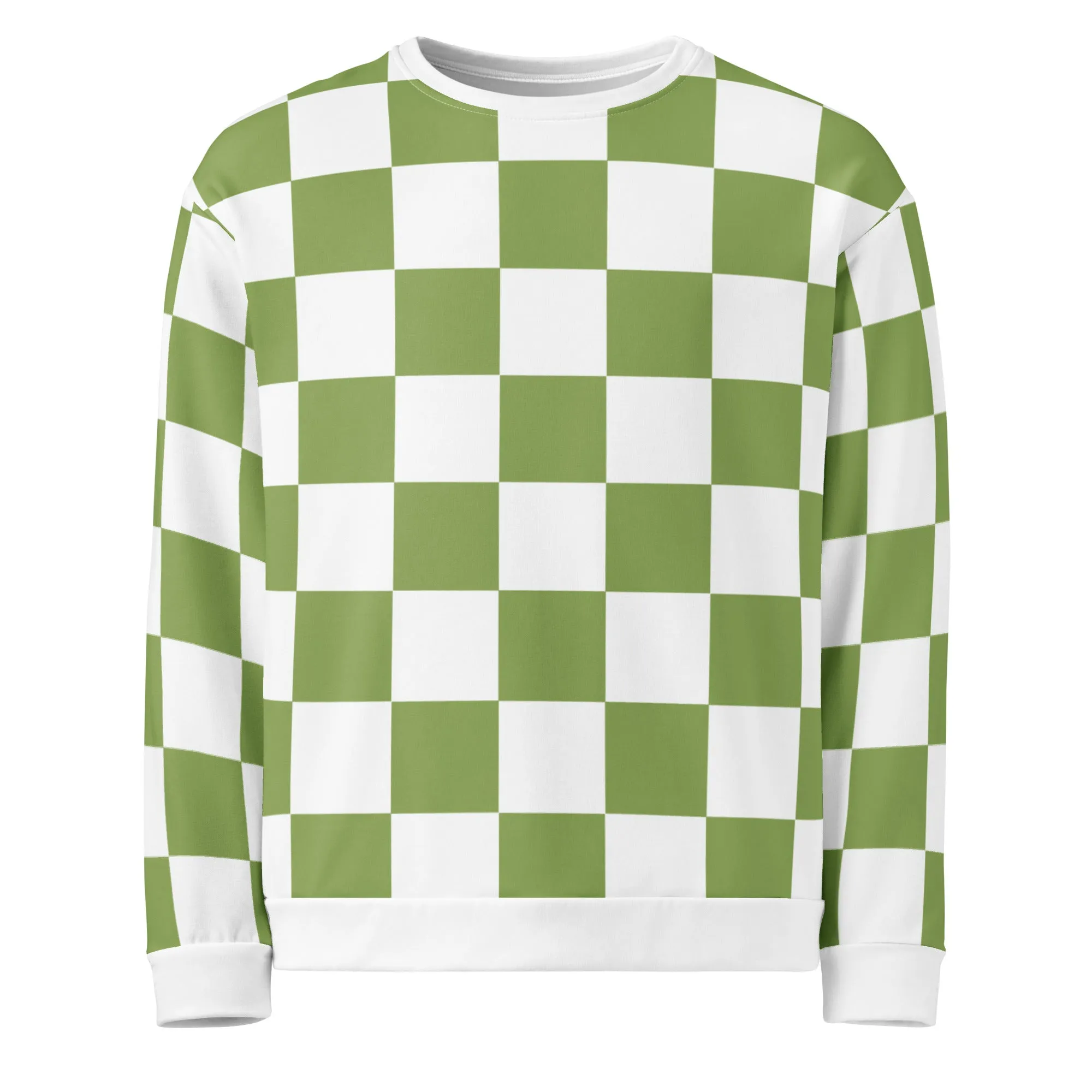 Green Chess Pattern - Inspired By Zendaya - Sustainably Made Unisex Sweatshirt