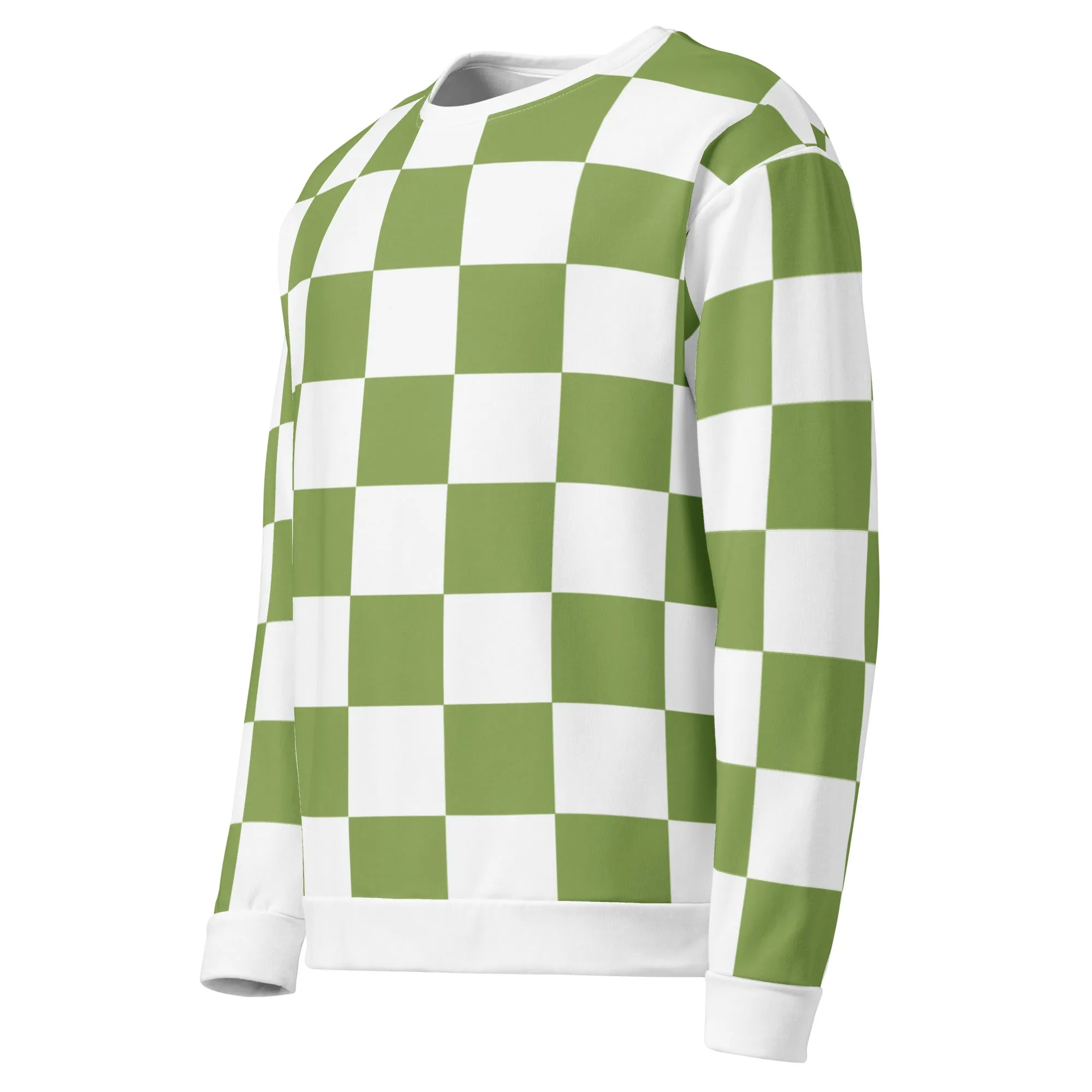 Green Chess Pattern - Inspired By Zendaya - Sustainably Made Unisex Sweatshirt