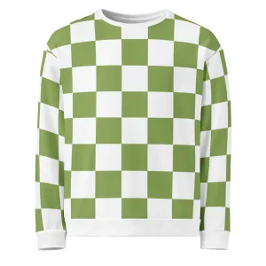 Green Chess Pattern - Inspired By Zendaya - Sustainably Made Unisex Sweatshirt