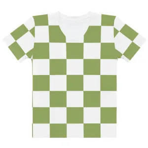 Green Chess Pattern - Inspired By Zendaya - Sustainably Made Women’s Short Sleeve Tee