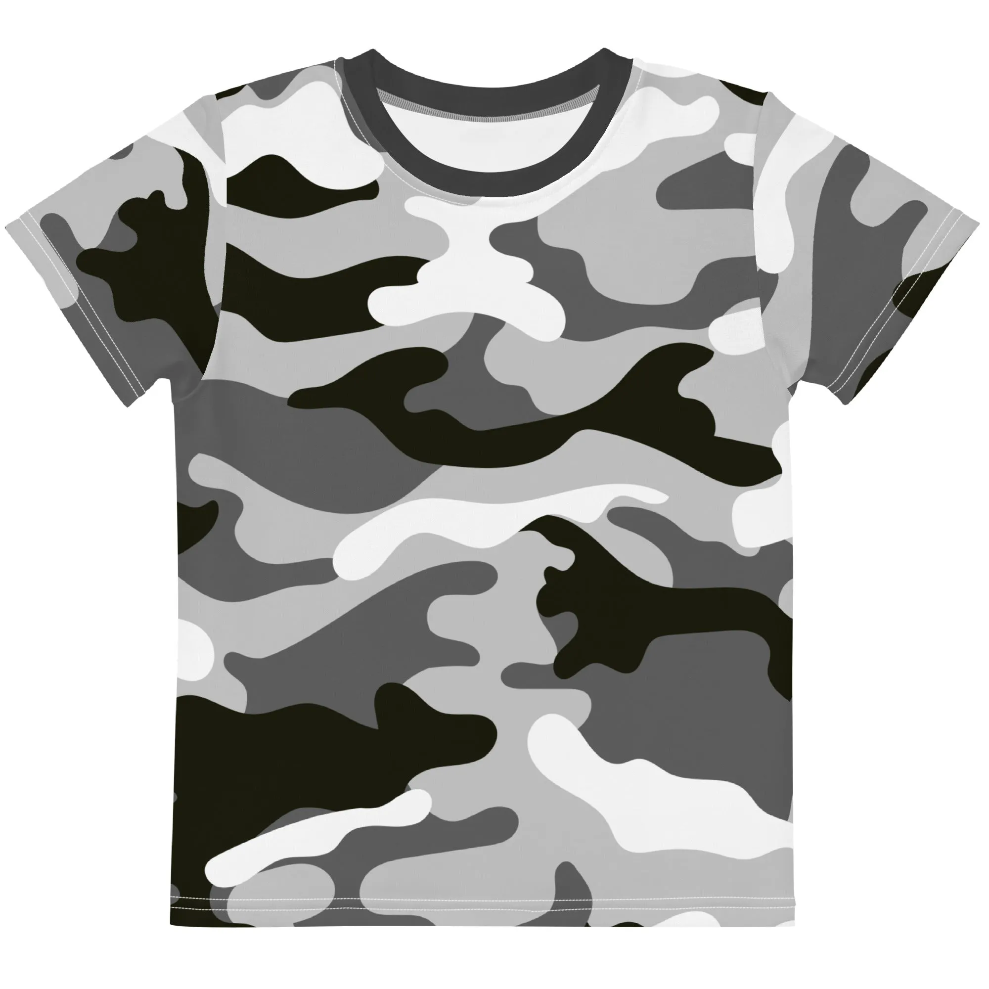 Grey Camo - Inspired By Zendaya - Sustainably Made Kids crew neck t-shirt