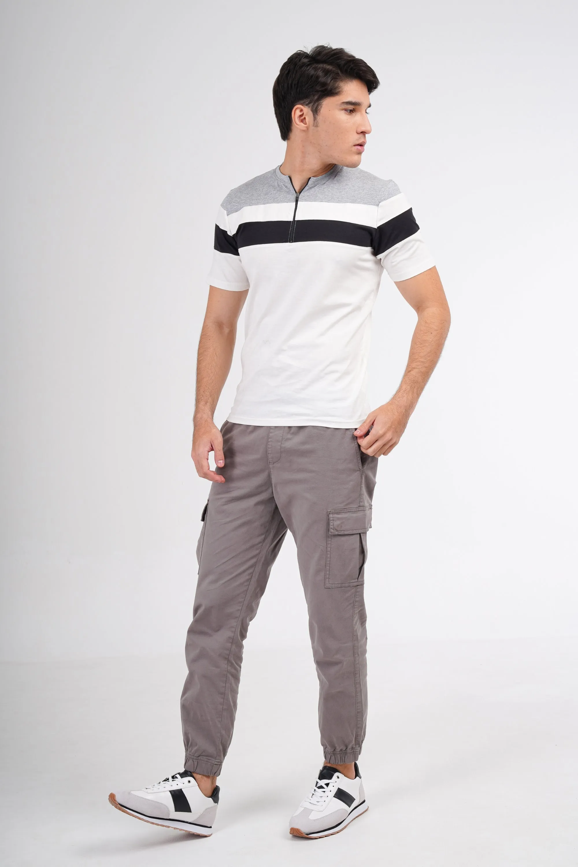 Grey Zipper T-Shirt