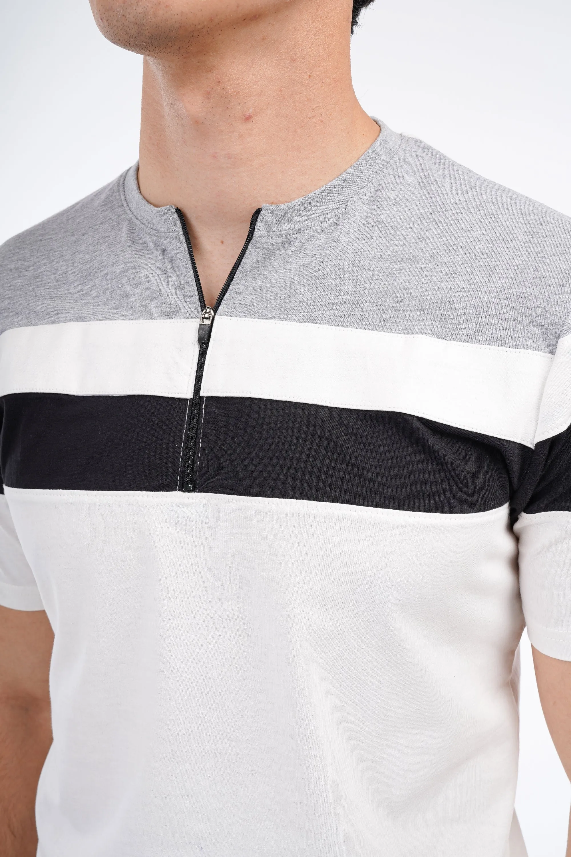 Grey Zipper T-Shirt