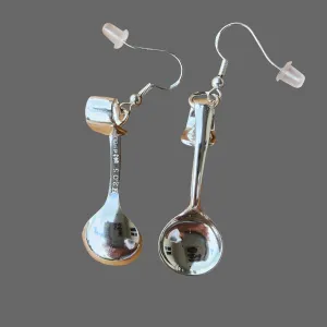 Handmade Mini Salt Spoon Earrings | Antique Gorham H205 Sterling Silver | Unique Vintage Jewelry