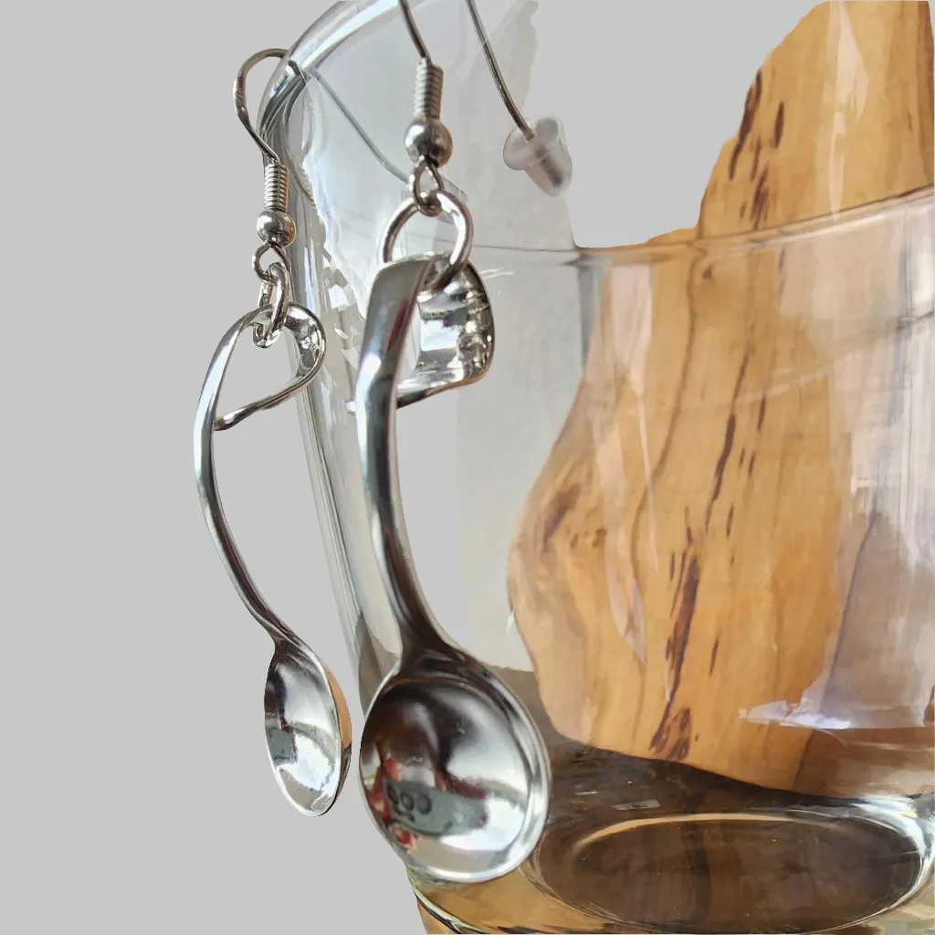 Handmade Mini Salt Spoon Earrings | Antique Gorham H205 Sterling Silver | Unique Vintage Jewelry