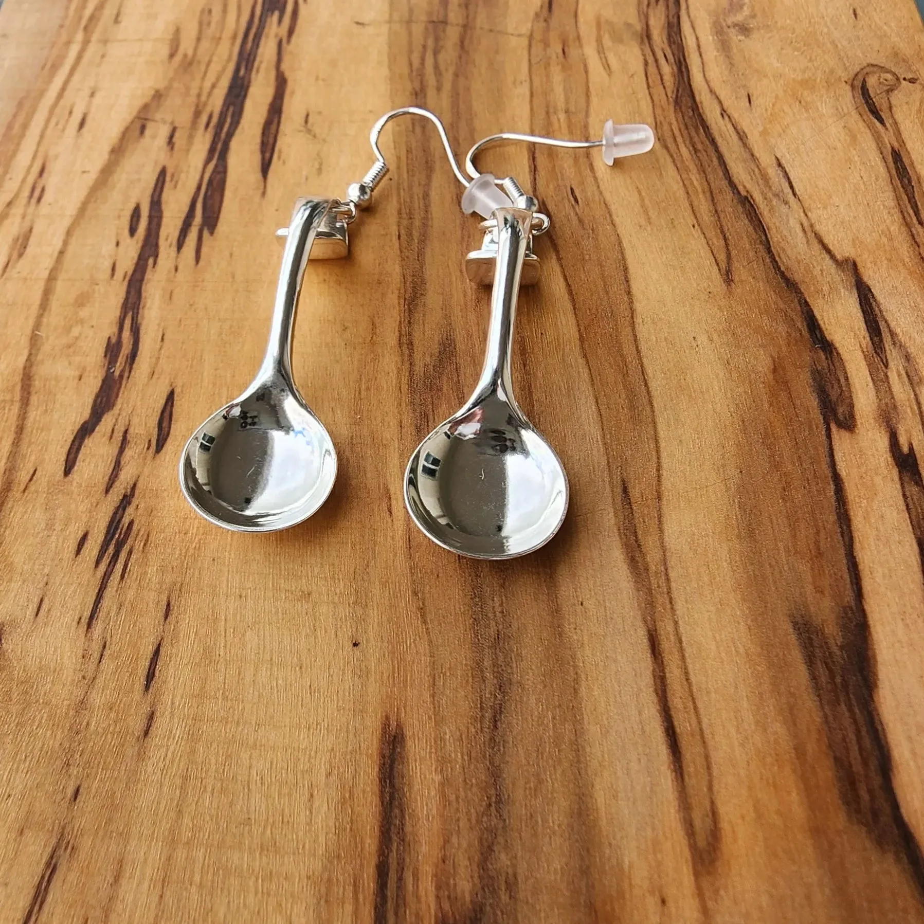 Handmade Mini Salt Spoon Earrings | Antique Gorham H205 Sterling Silver | Unique Vintage Jewelry