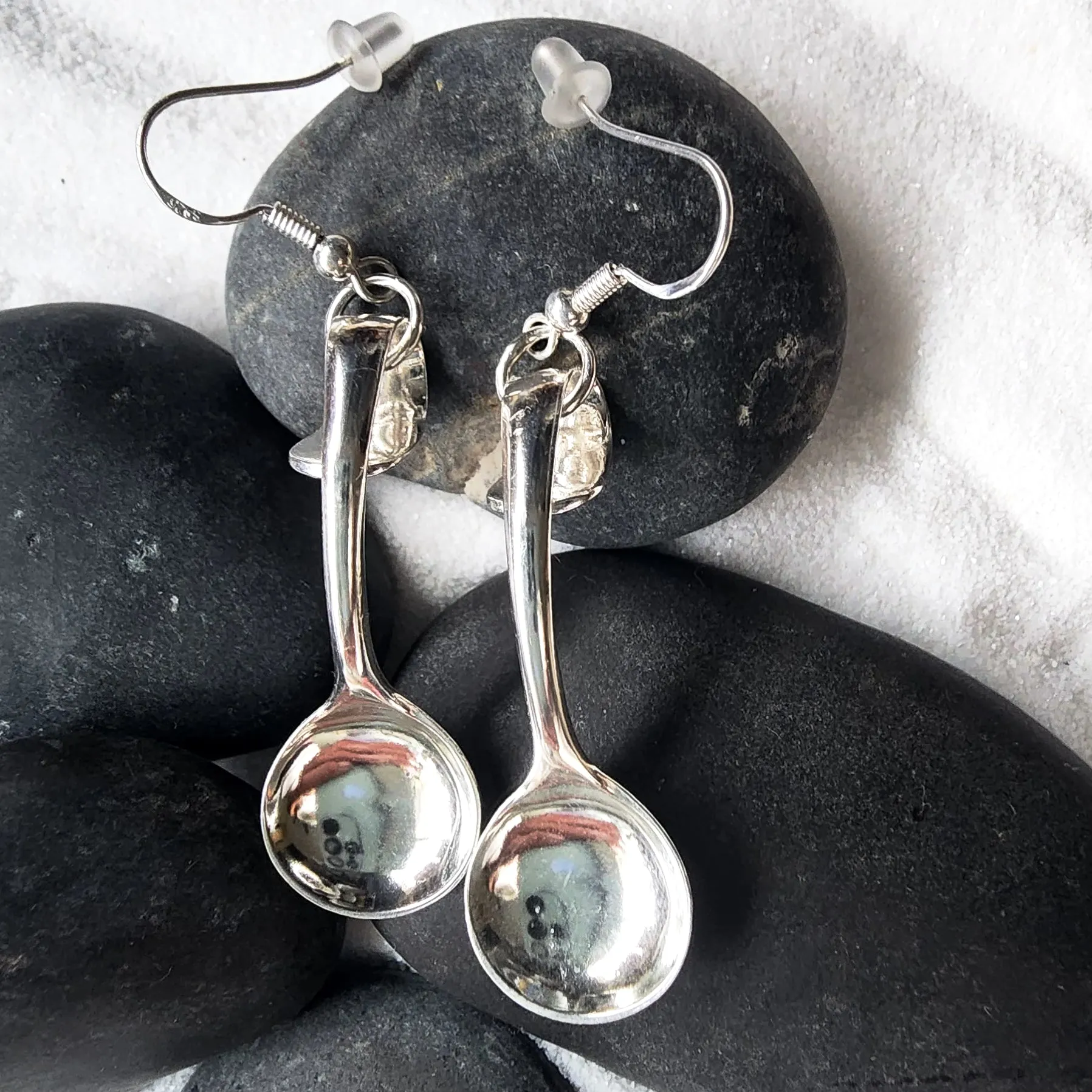 Handmade Mini Salt Spoon Earrings | Antique Gorham H205 Sterling Silver | Unique Vintage Jewelry