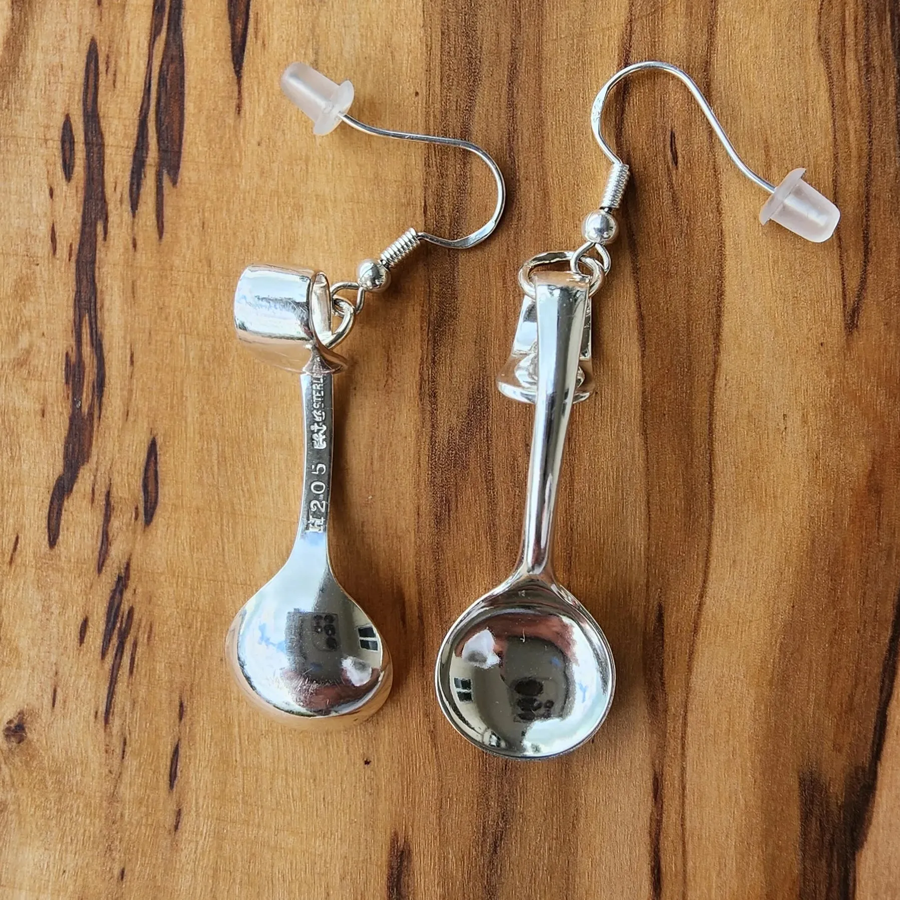 Handmade Mini Salt Spoon Earrings | Antique Gorham H205 Sterling Silver | Unique Vintage Jewelry