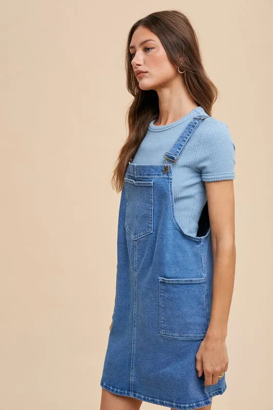 Hazel Blues® |  Annie Wear Wide Strap Denim Overall Dress with Pockets