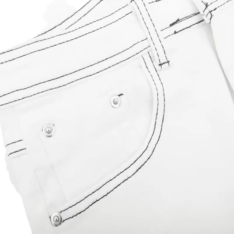 High Street Solid Color Slim Jeans