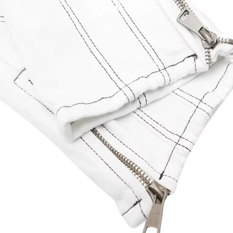 High Street Solid Color Slim Jeans