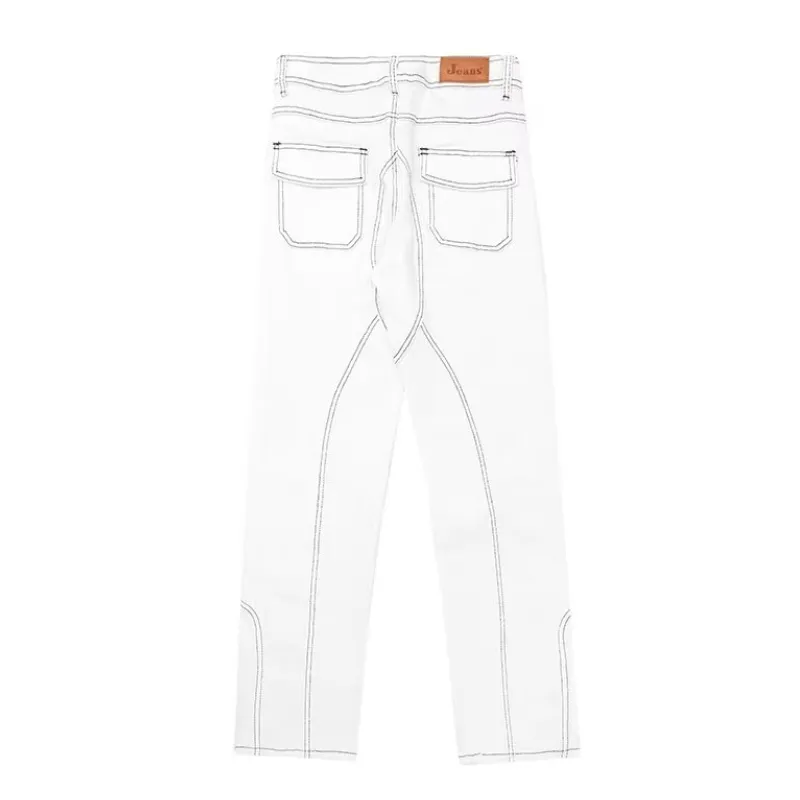 High Street Solid Color Slim Jeans