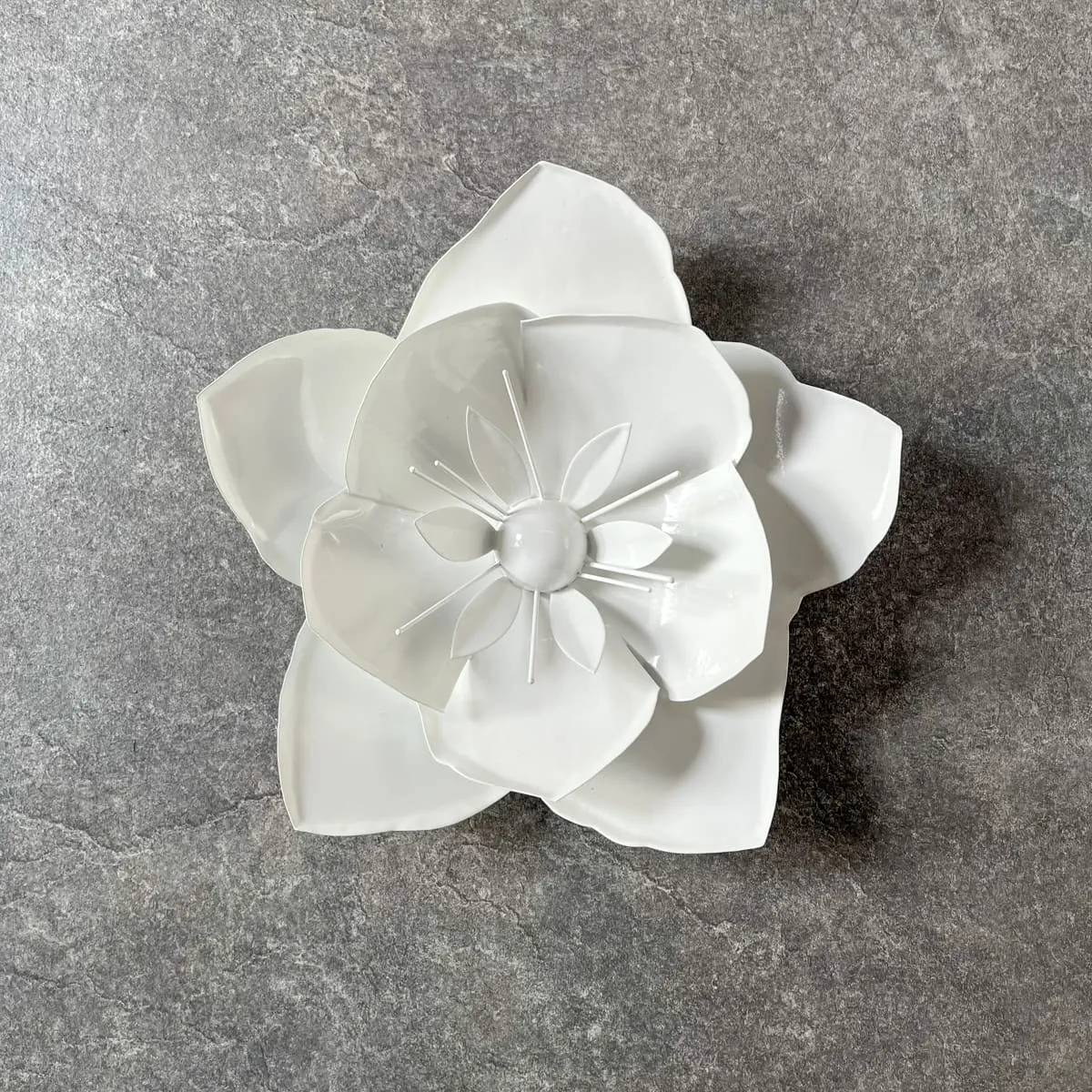 Home Artisan Calston White Poppy Flower Wall Sculpture - Large