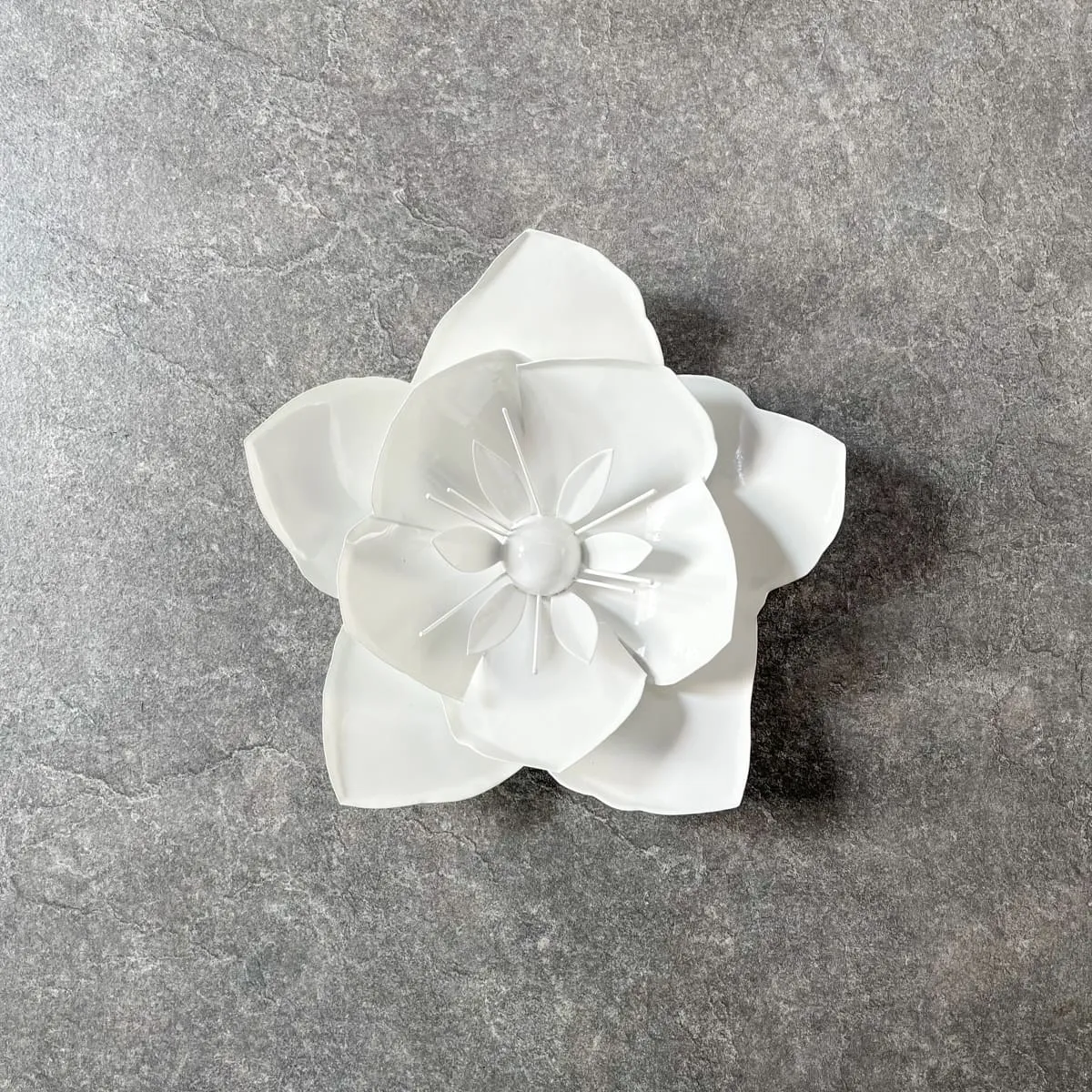 Home Artisan Calston White Poppy Flower Wall Sculpture - Small
