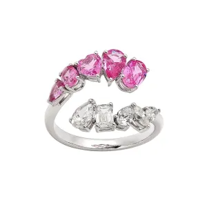 Honeysuckle Wrap Ring in Pink Sapphire and Diamond