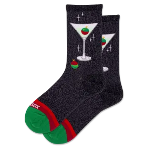 HOTSOX Women's Metallic Martini Crew Sock