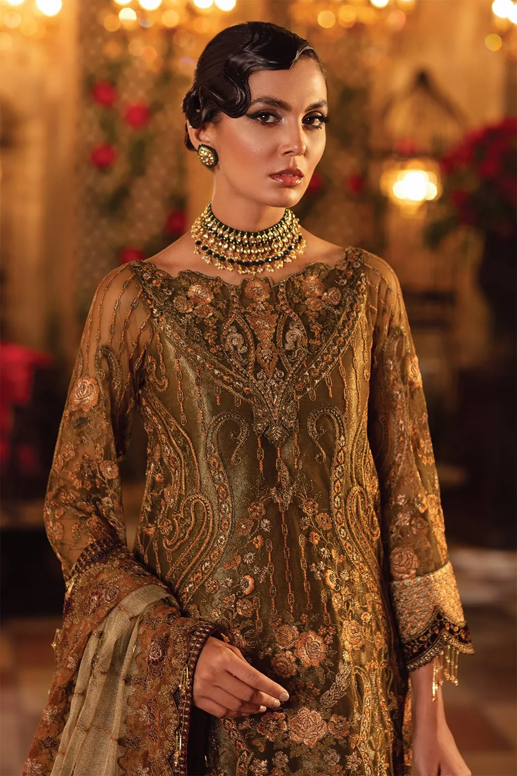 IMC-07 GOLDEN DAYS-3PC |  Iznik Meraki Luxury Chiffon Collection 2021 | Unstitched Embroidered Luxury Chiffon Suits