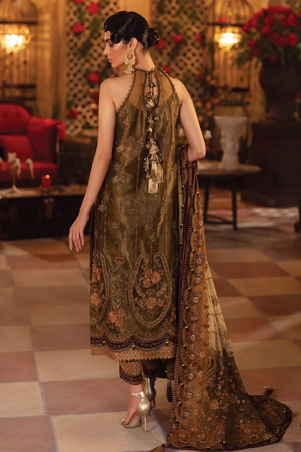 IMC-07 GOLDEN DAYS-3PC |  Iznik Meraki Luxury Chiffon Collection 2021 | Unstitched Embroidered Luxury Chiffon Suits