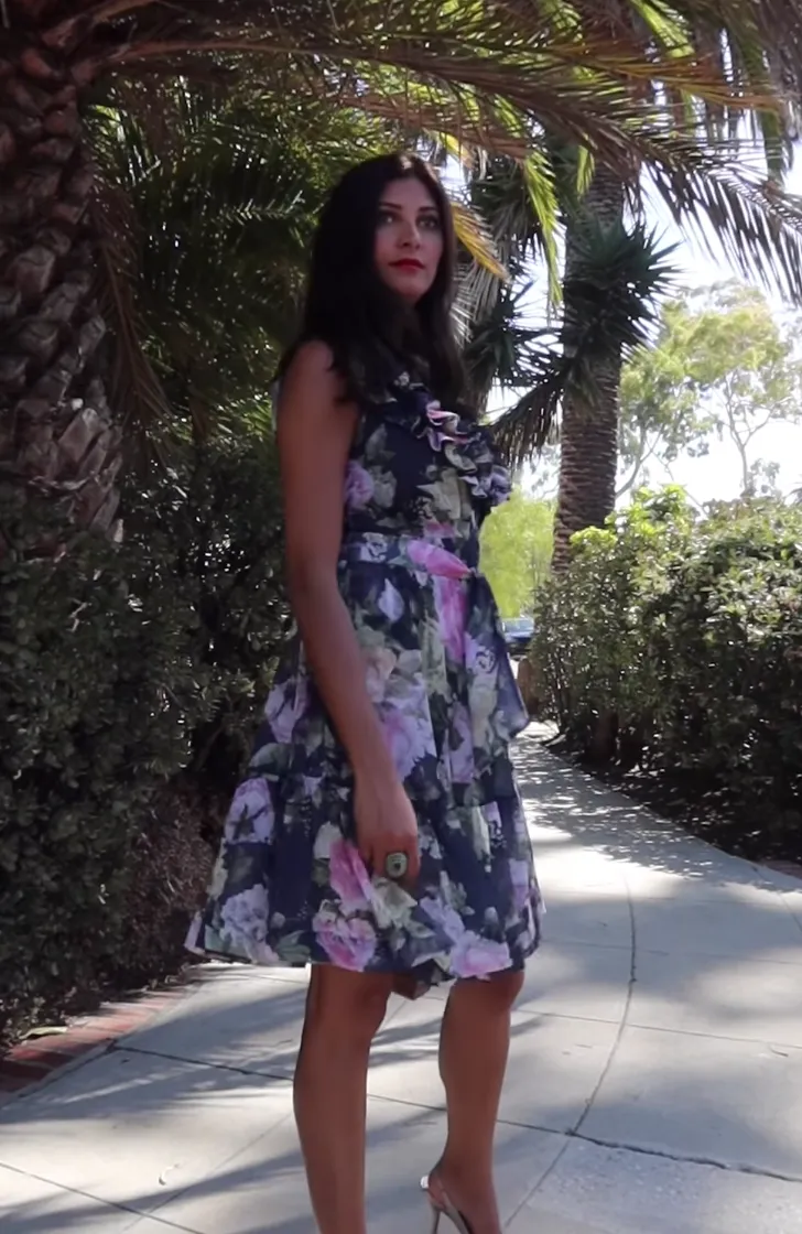 In Bloom Knee Length 3/4 Sleeves Dress