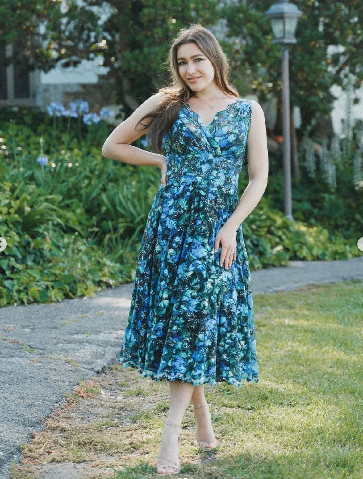 In Bloom Knee Length 3/4 Sleeves Dress