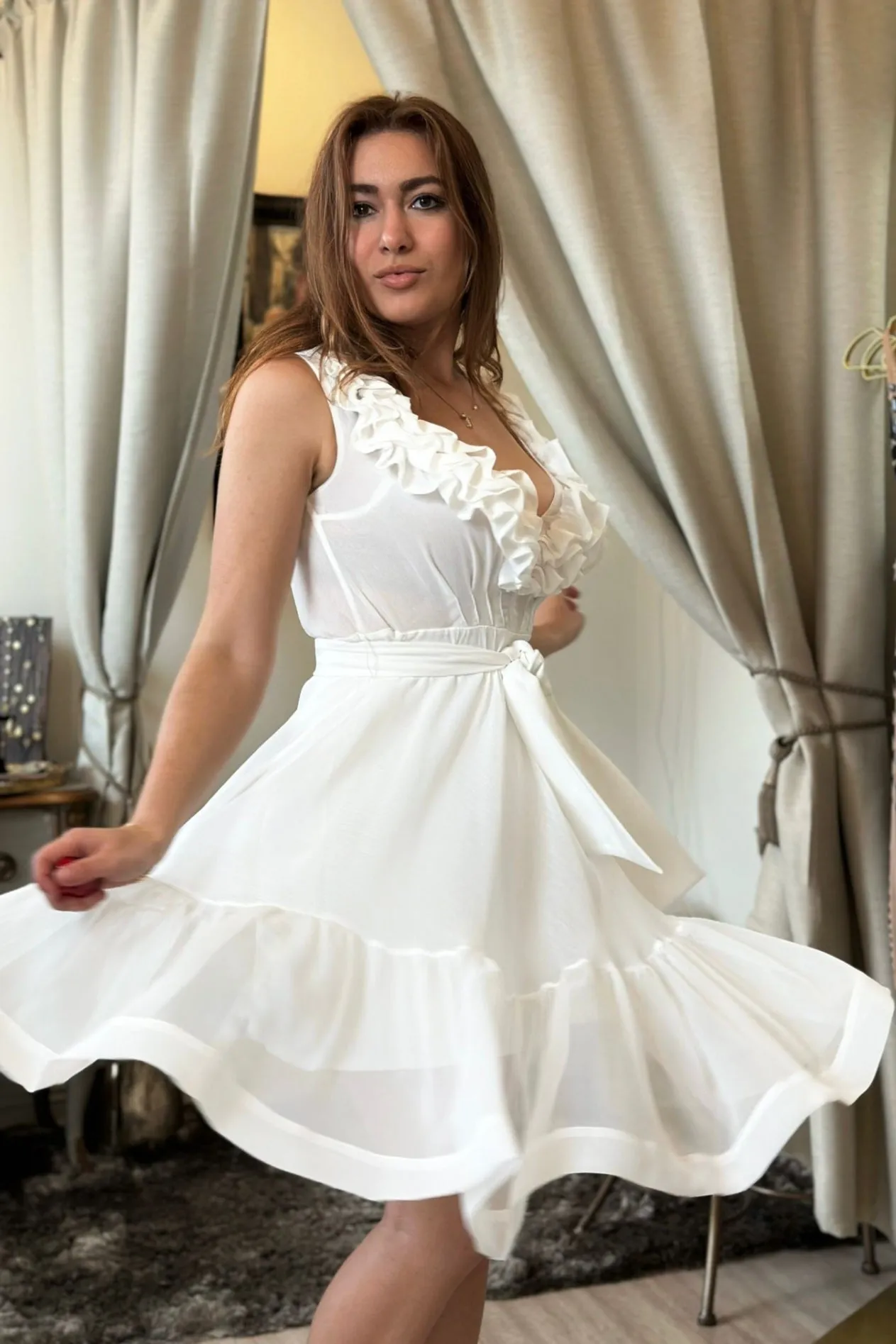 In Bloom Knee Length 3/4 Sleeves Dress
